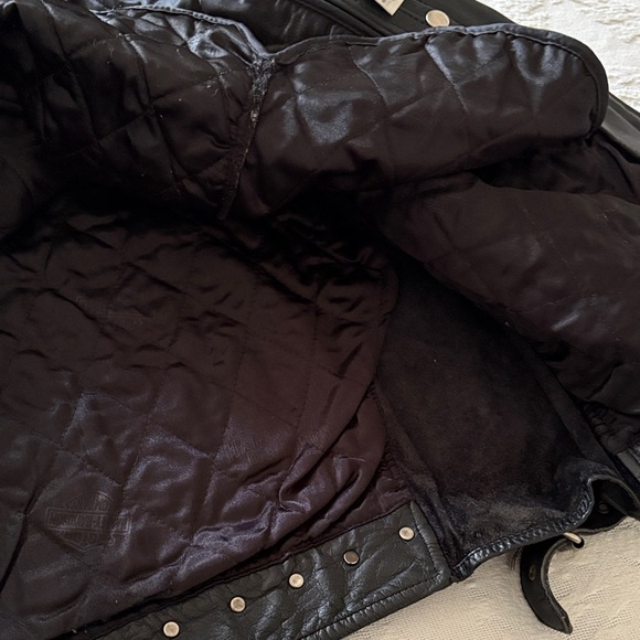 Vintage 80’s Gently Loved Unisex Harley-Davidson Black Leather Biker Jacket - Picture 7 of 16